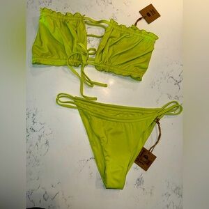 TOAST SWIM NWT Lime Green Bikini Set